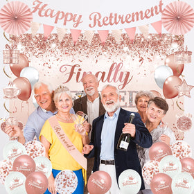 Trgowaul complete rose gold retirement set enhances the party theme
