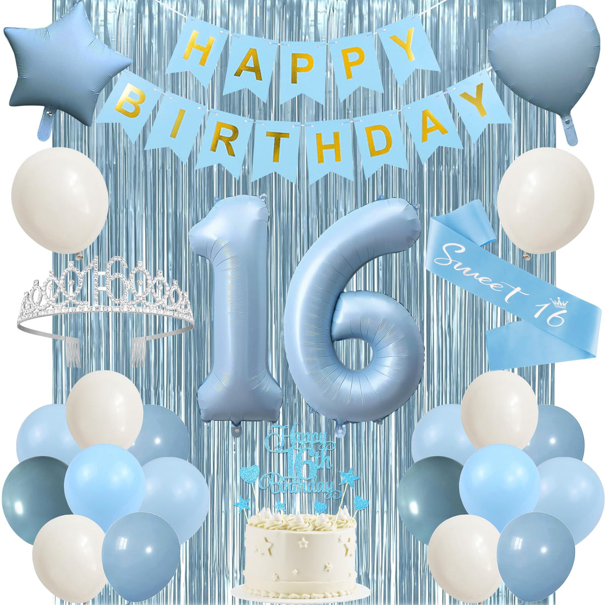 Trgowaul Sweet 16 banner enhances a chic party display