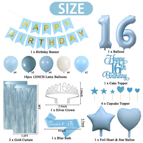 Trgowaul 16th number balloons highlight the milestone with bold styling