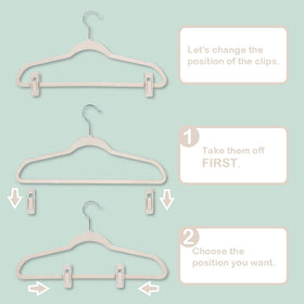 Trgowaul velvet clips holding pants on slim hangers for tidy storage