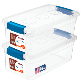 Tribello clear storage bin with lid shows contents clearly and stays organized.