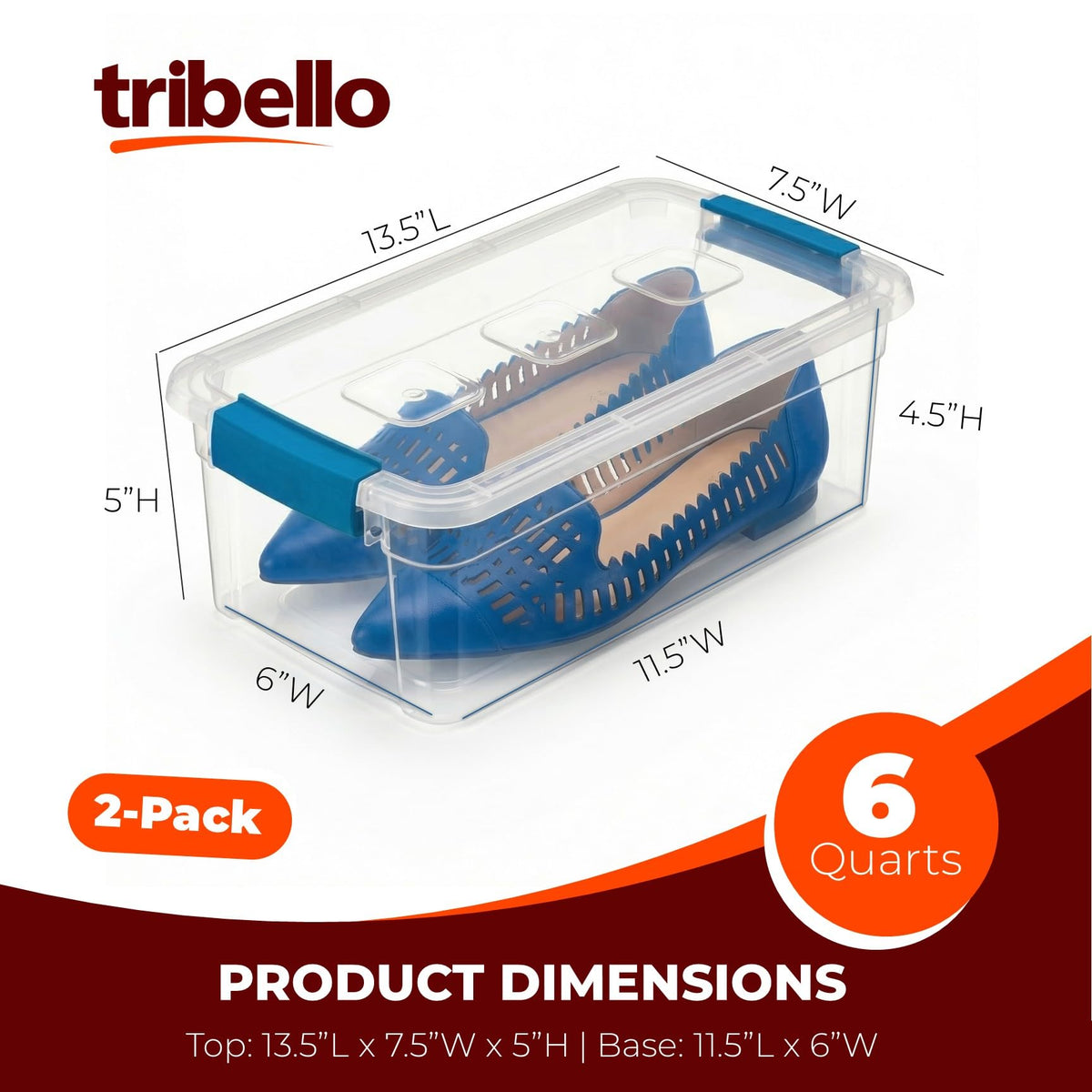 Tribello stackable storage bin with lids demonstrates compact, stable stacking.