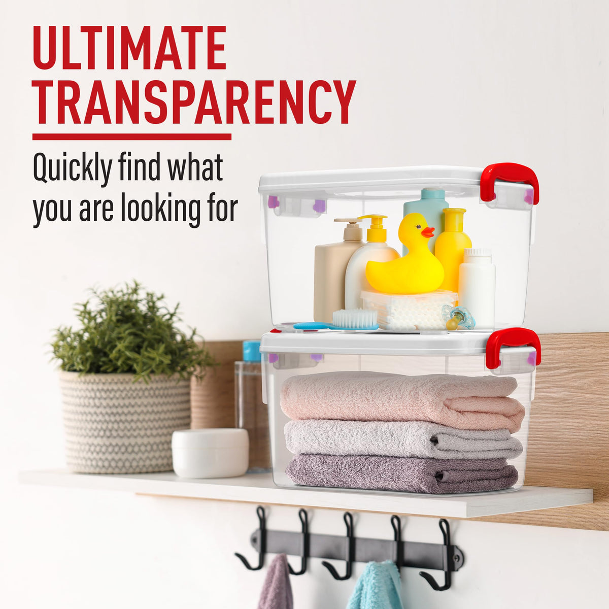Tribello transparent container keeps contents visible for quick access.