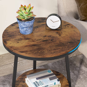 Tribesigns end table anti-slip bottom keeps it stable on floors.