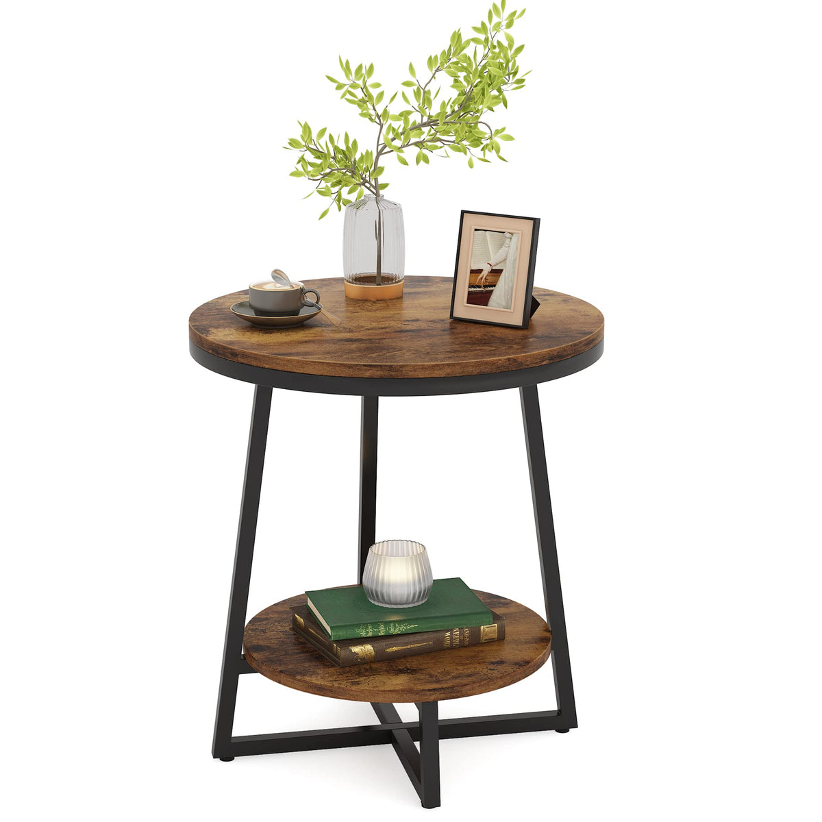 Tribesigns end table in a cozy living room setup.