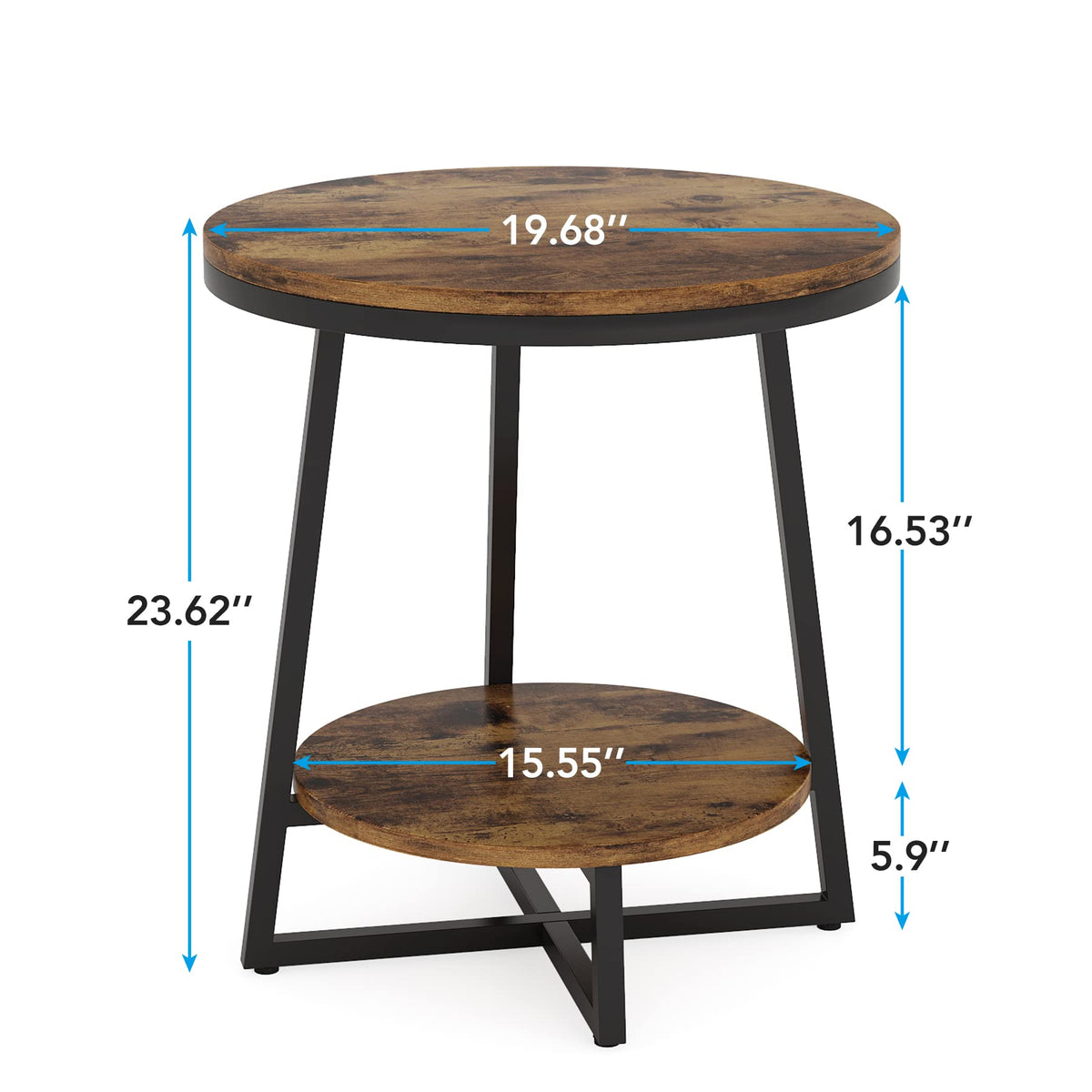 Tribesigns end table sturdy welded legs support daily use.