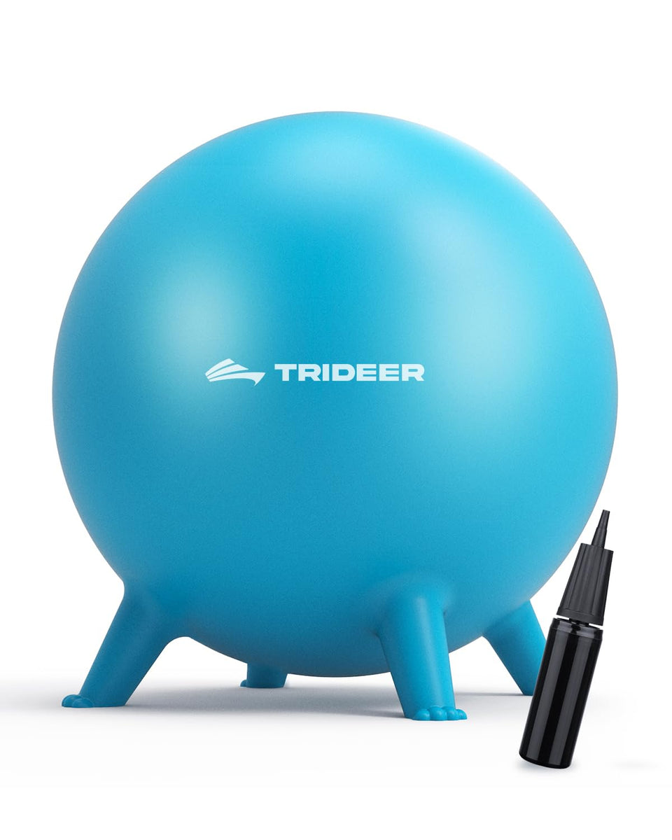 Trideer blue 55cm kids yoga ball chair in classroom supports focus and posture.