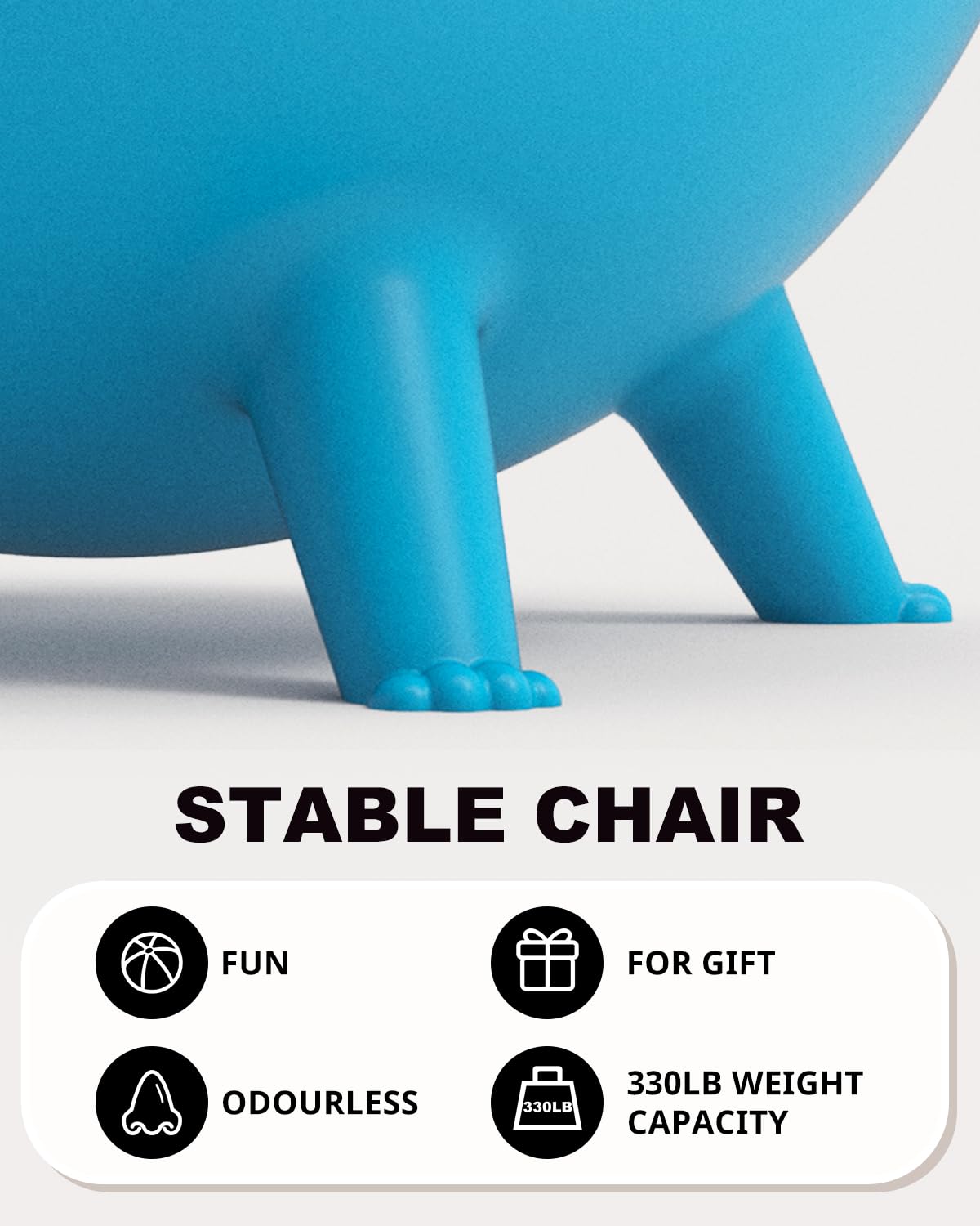 Trideer balance chair deflates slowly to help keep kids safe after impact.