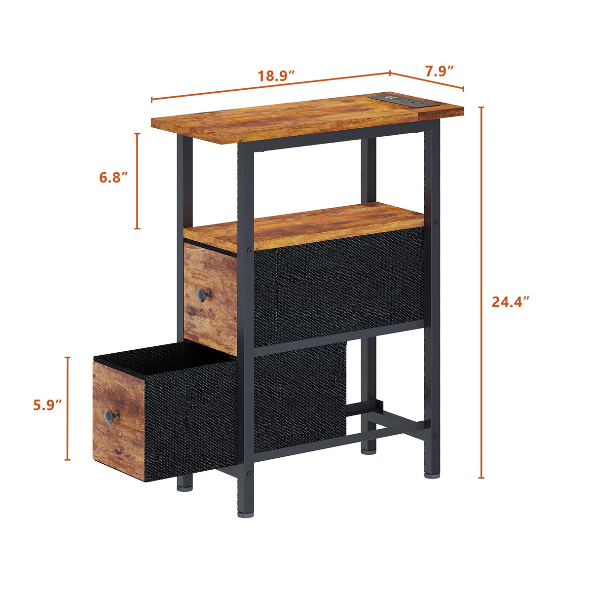 TRIFEBLE end table features adjustable feet for stable placement on uneven floors