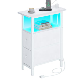 TRIFEBLE end table with LED light strip provides ambient mood lighting for evenings.