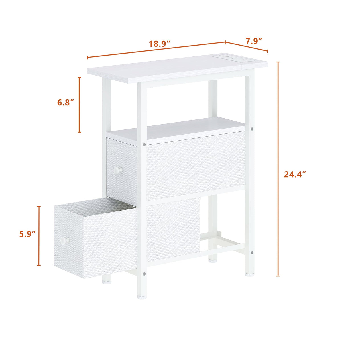TRIFEBLE fabric drawer closeup highlights soft texture and storage.