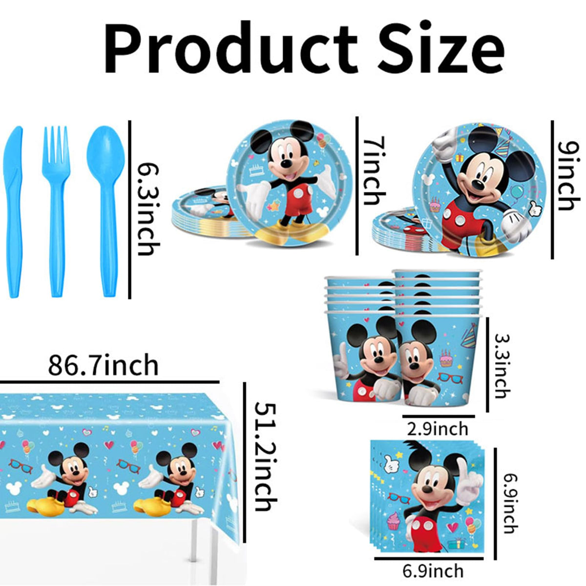 Trifoot cartoon birthday tablecloth, adds color and protects surfaces.