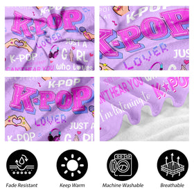 Trikalika Kpop Gifts Blanket styled in bedroom for cozy decor
