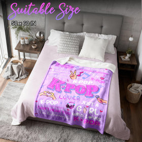 Trikalika Kpop Gifts Blanket on sofa setup for relaxing movie nights