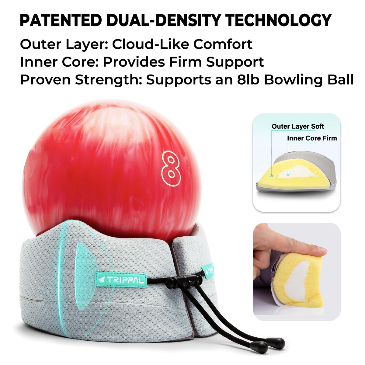 TripPal 360° wraparound stability reduces movement during sleep.