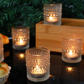 TRIRITE vintage textured glass votives elevate bridal shower decor