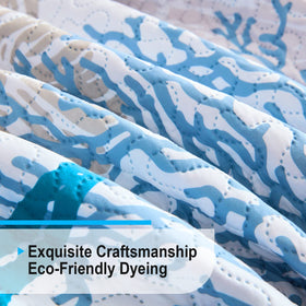 Tritard coastal quilt folds neatly for storage or decorative displays.