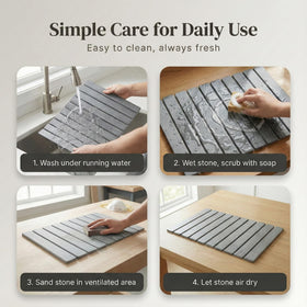 Trivelle extralarge stone bath mat suitable for kitchen drying use.
