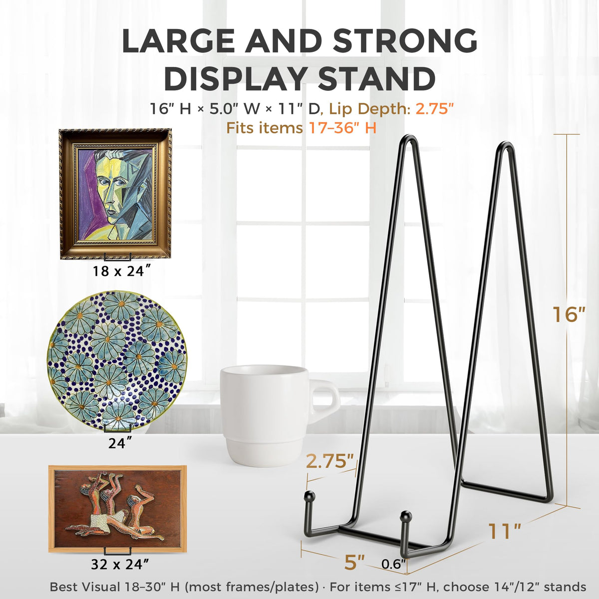 TR-LIFE heavy duty plate stand base detail highlights broad footprint for balance.