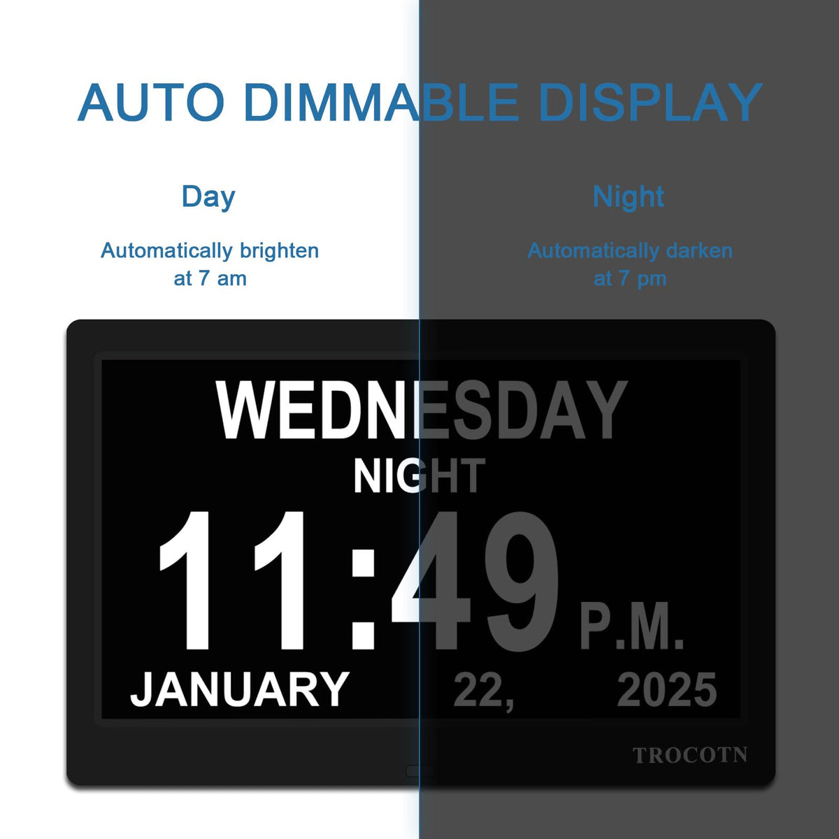 TROCOTN Dementia Clocks 12 alarm options tailor reminders throughout the day.