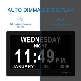 TROCOTN Dementia Clocks 12 alarm options tailor reminders throughout the day.