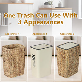 Trongee 2-in-1 wastebasket and laundry hamper saves space.