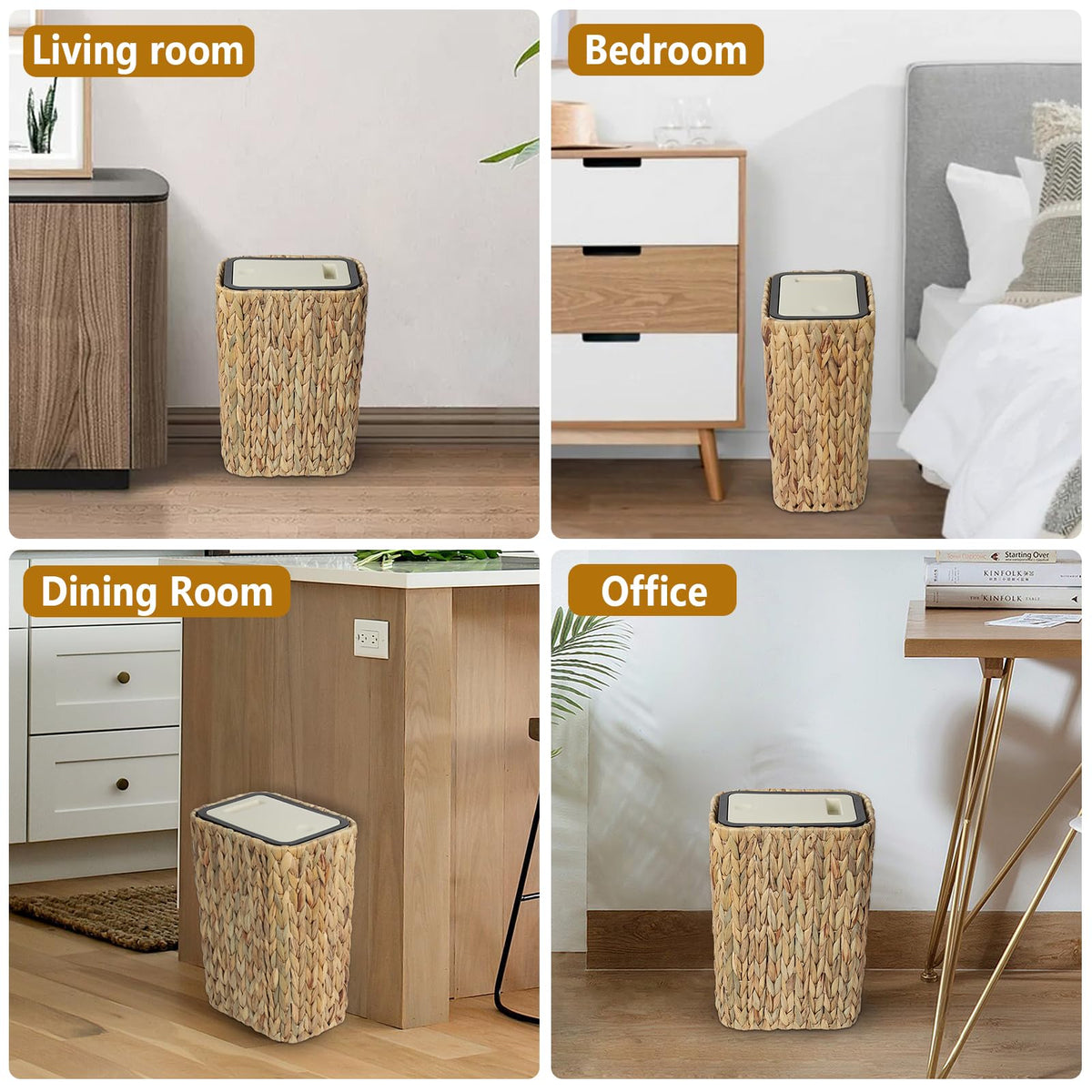 Trongee compact kitchen trash can blends with decor and stays functional.