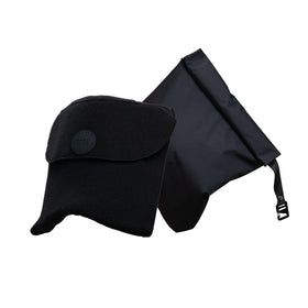 trtl Travel Pillow Original 2.0 jet black, compact for on-the go comfort.
