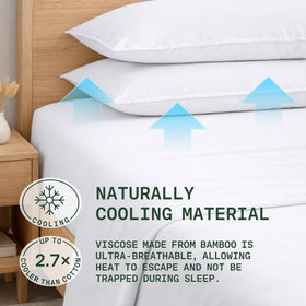 TRUE BAMBOO king deep-pocket 16in sheet with corner straps keeps bedding in place.