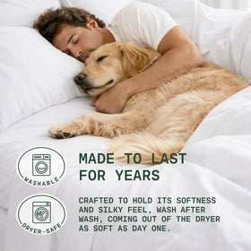 TRUE BAMBOO king sateen finish delivers smooth feel on skin.