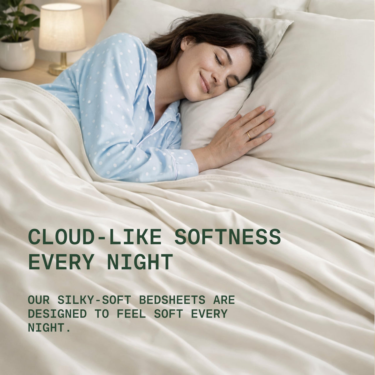 TRUE BAMBOO sheets showing cooling bamboo fabric for hot sleepers