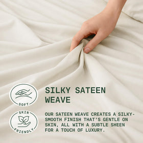 TRUE BAMBOO king-size sateen-weave sheets with hotel-quality sheen