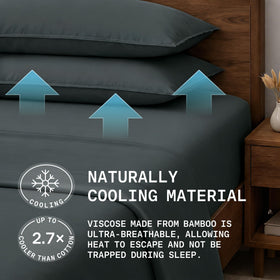 TRUE BAMBOO queen deep-pocket close-up shows secure fit on tall mattresses