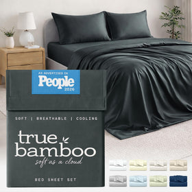 TRUE BAMBOO sheets queen soft close-up showing silky texture for luxurious comfort