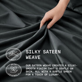 TRUE BAMBOO 315-thread-count sateen delivers gentle touch on skin and hair