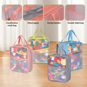 TrueLux mesh toy bag four-pack color set keeps play organized on the go