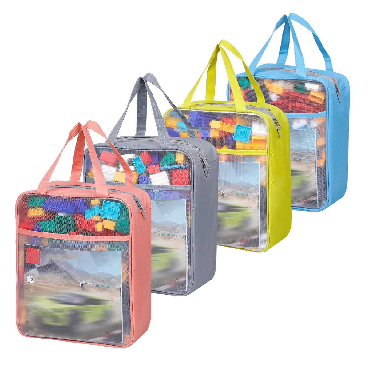 TrueLux mesh toy bag large see-through for easy toy visibility and quick cleanup