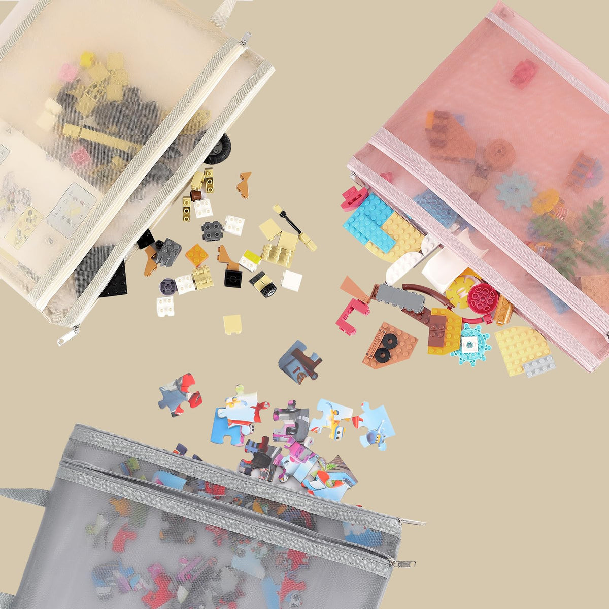 TrueLux see-through mesh pockets help locate pieces quickly.