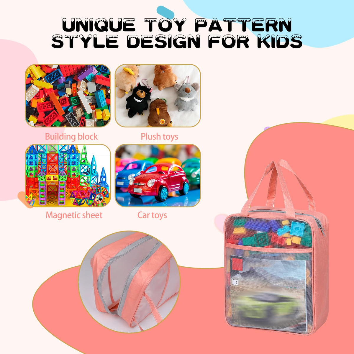 TrueLux travel toy organizer with handles makes packing easier