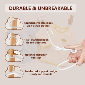 Trusir Kids Hangers close-up of reinforced edges to prevent wrinkles