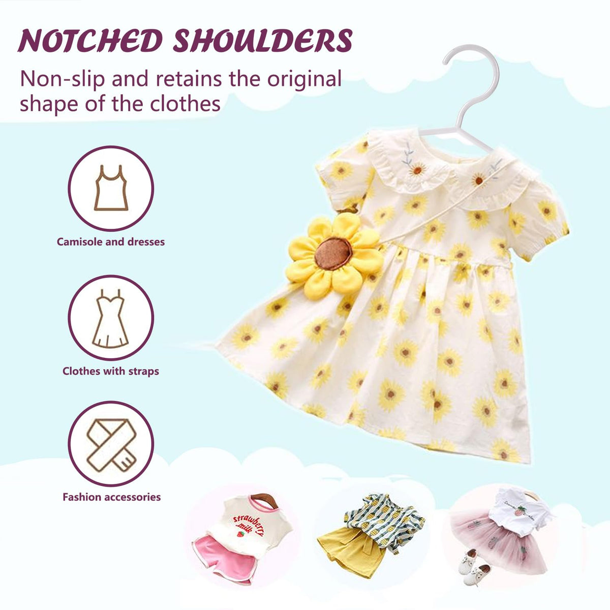 Trusir Kids Hangers weight capacity up to 12 lb for sturdy garments