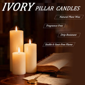 Trxvxo ivory pillar candles 18-piece set ideal for multi-table displays and party lighting