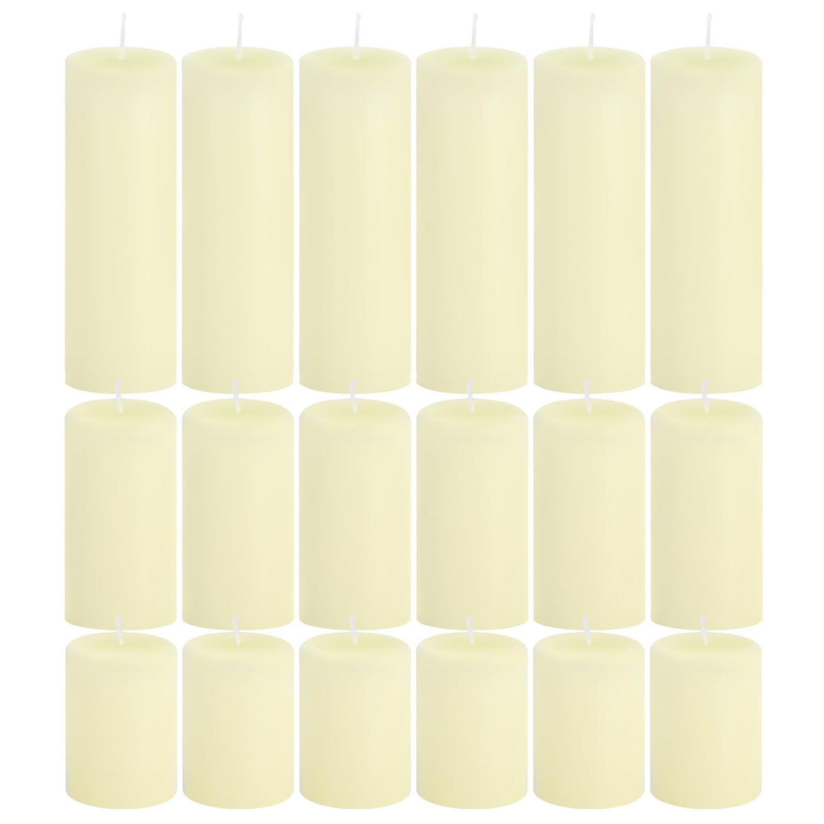 Trxvxo ivory pillar candles 3-inch six-pack provide warm centerpiece lighting