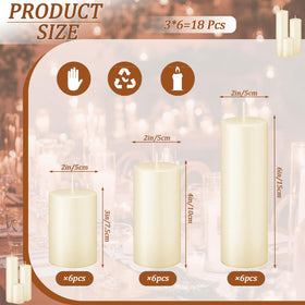 Trxvxo ivory pillar candles 4-inch six-pack add layered height to table decor