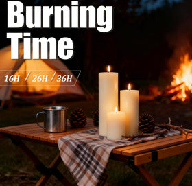 Trxvxo dripless ivory pillar candles deliver steady flame with minimal drips