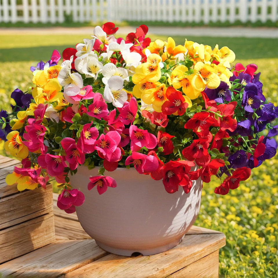 trytuny artificial pansies for outdoor use with lifelike petals and weather resistance