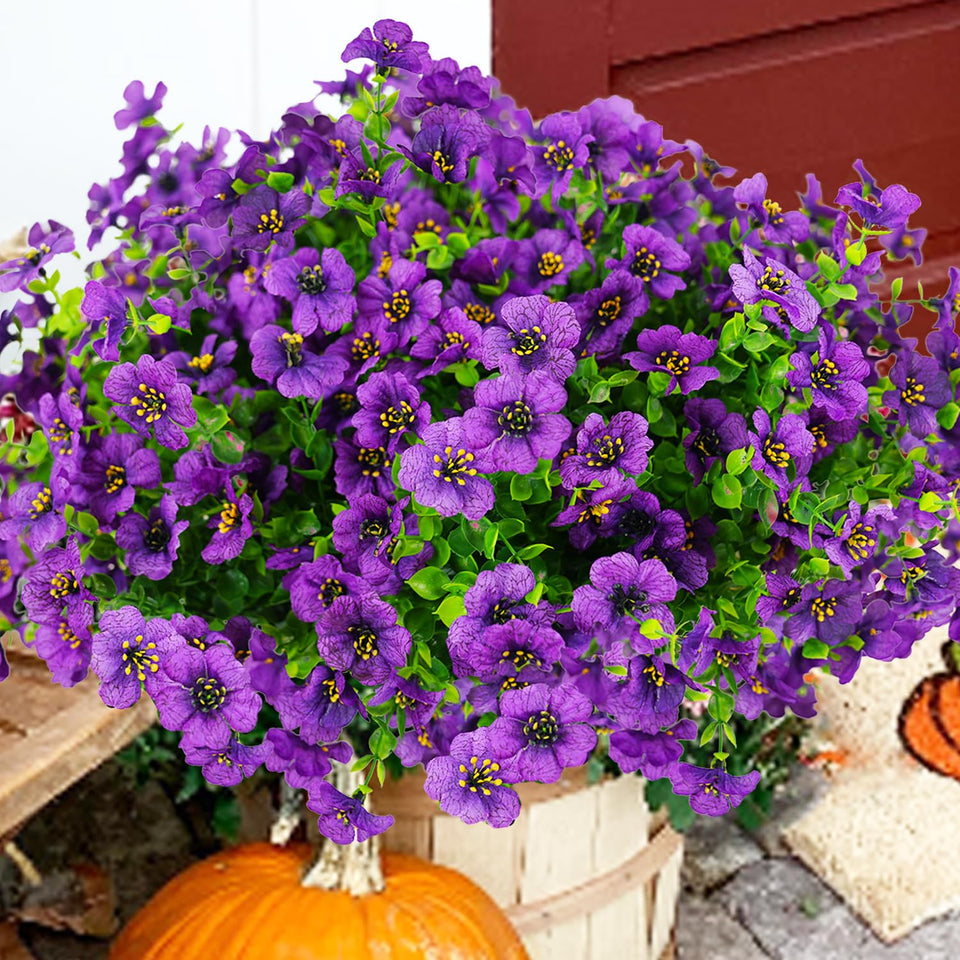 trytuny purple artificial flowers for outdoor porch with long-lasting color