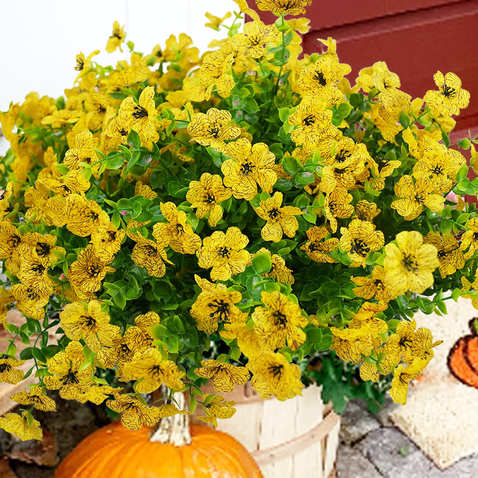 Trytuny artificial flowers on outdoor porch, UV resistant for lasting color.