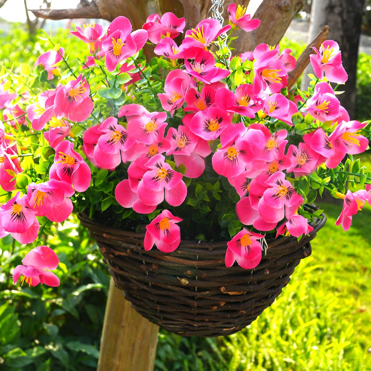 Trytuny rose red artificial flowers for porch display with weather resistance.