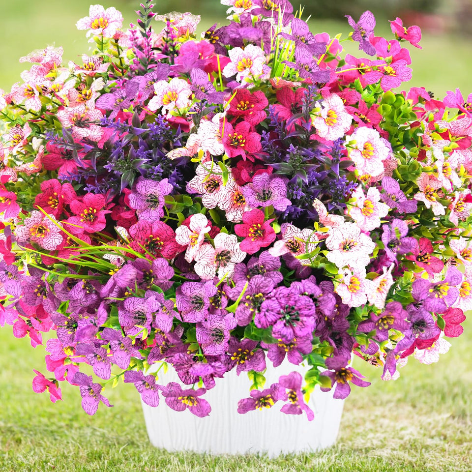 trytuny outdoor artificial flowers UV-resistant for year-round patio decor.